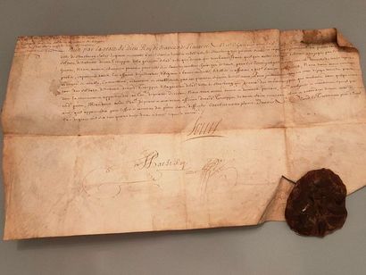 Parchemin sur vélin avec beau cachet de cire...