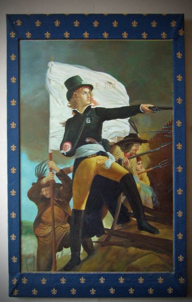 ECOLE FRANCAISE XX°. La Rochejaquelein. Huile...