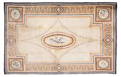 Important et original tapis aux points de...