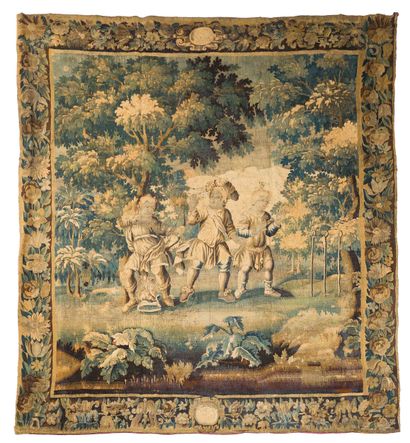 Tapisserie d'Aubusson en laine est soie du...