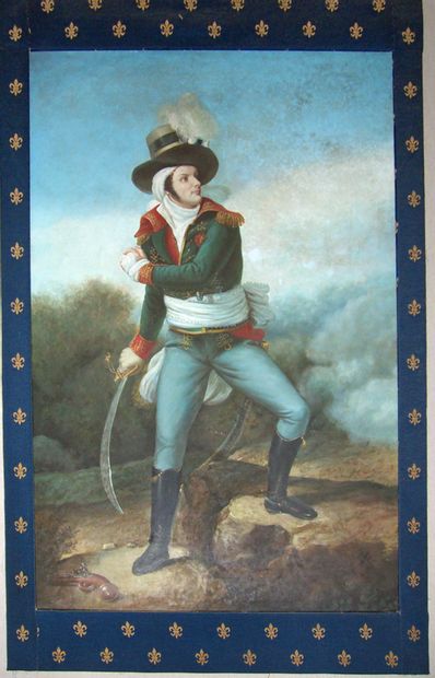 ECOLE FRANCAISE XX°. Charette. Huile sur...