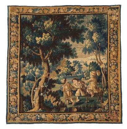 Tapisserie d'Aubusson en laine et soie, de...